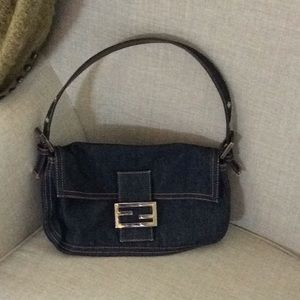 fendi denim baguette